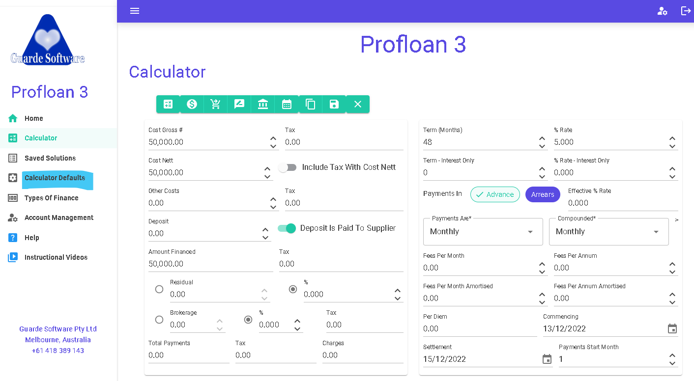 Profloan Calculator