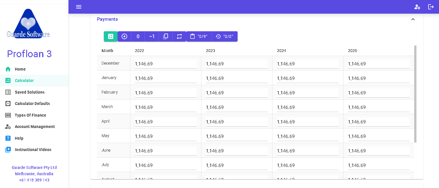Payments Grid